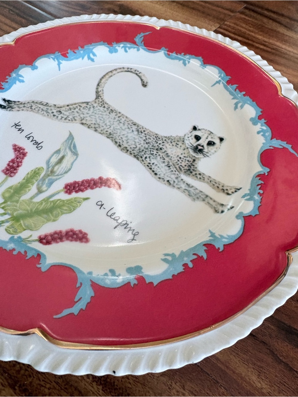 Lou Rota Anthropologie 12 Days of Christmas Ten 10 Lords A Leaping Dessert Plate - Picture 3 of 6